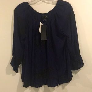 LIV LOS ANGELES Tunic Flower Embroided Blouse